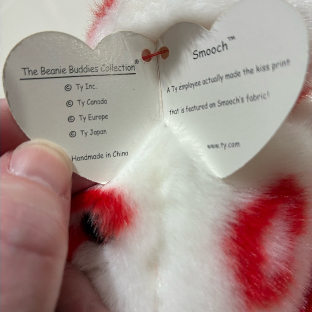 Vintage Ty Plush Bear with Red Kiss Pattern - Picture 4 of 5